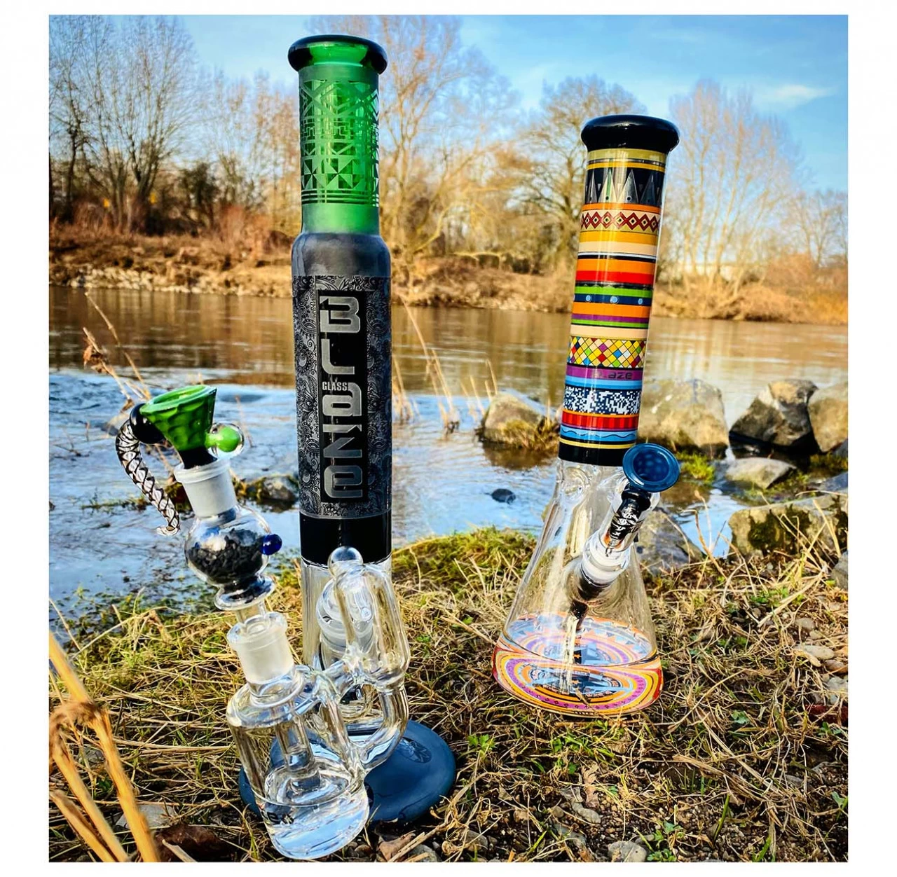 Blaze Totem Flask Bong Ice 4 Blaze Totem Flask Bong Ice - Image 2