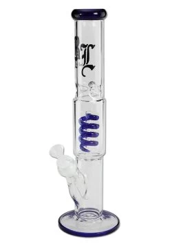 BL Ice Bong With Spiral Blue