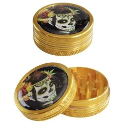 Black Leaf Mexican Skull Grinder 2-part Bronze