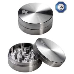 Black Leaf Stainless Steel Grinder 2-part