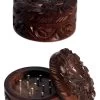 Rosewood Grinder Leaf 2-part Carved -Smoke Gear Shop 43 07 26 1280x1280