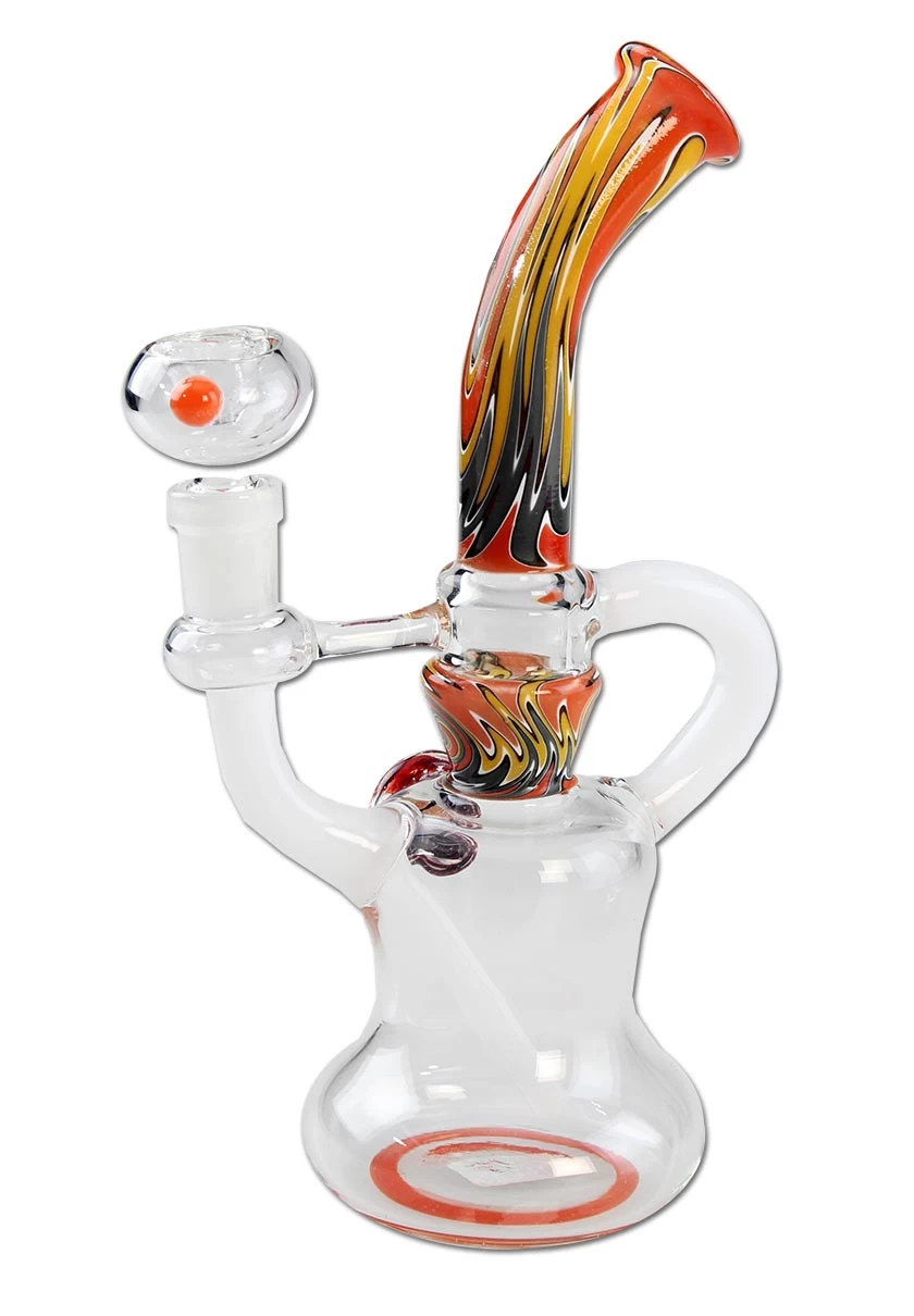Recycler Glass Art Bong Orange 3 Recycler Glass Art Bong Orange