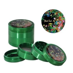 Black Leaf Mushroom Grinder 4-part Green