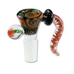 Black Leaf Glass Art Bowl Swirl