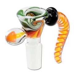 Black Leaf Glass Art Bowl Swirl