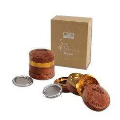 Black Leaf CBD Al. Wooden Grinder 4-part