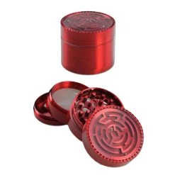 Black Leaf Labyrinth Zinc Grinder 4-part