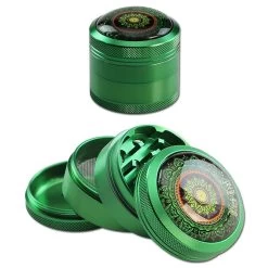 Black Leaf Mandala Al. Grinder 4-part Green