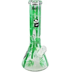 Black Leaf Panda Hand Painted Flask Bong Ice