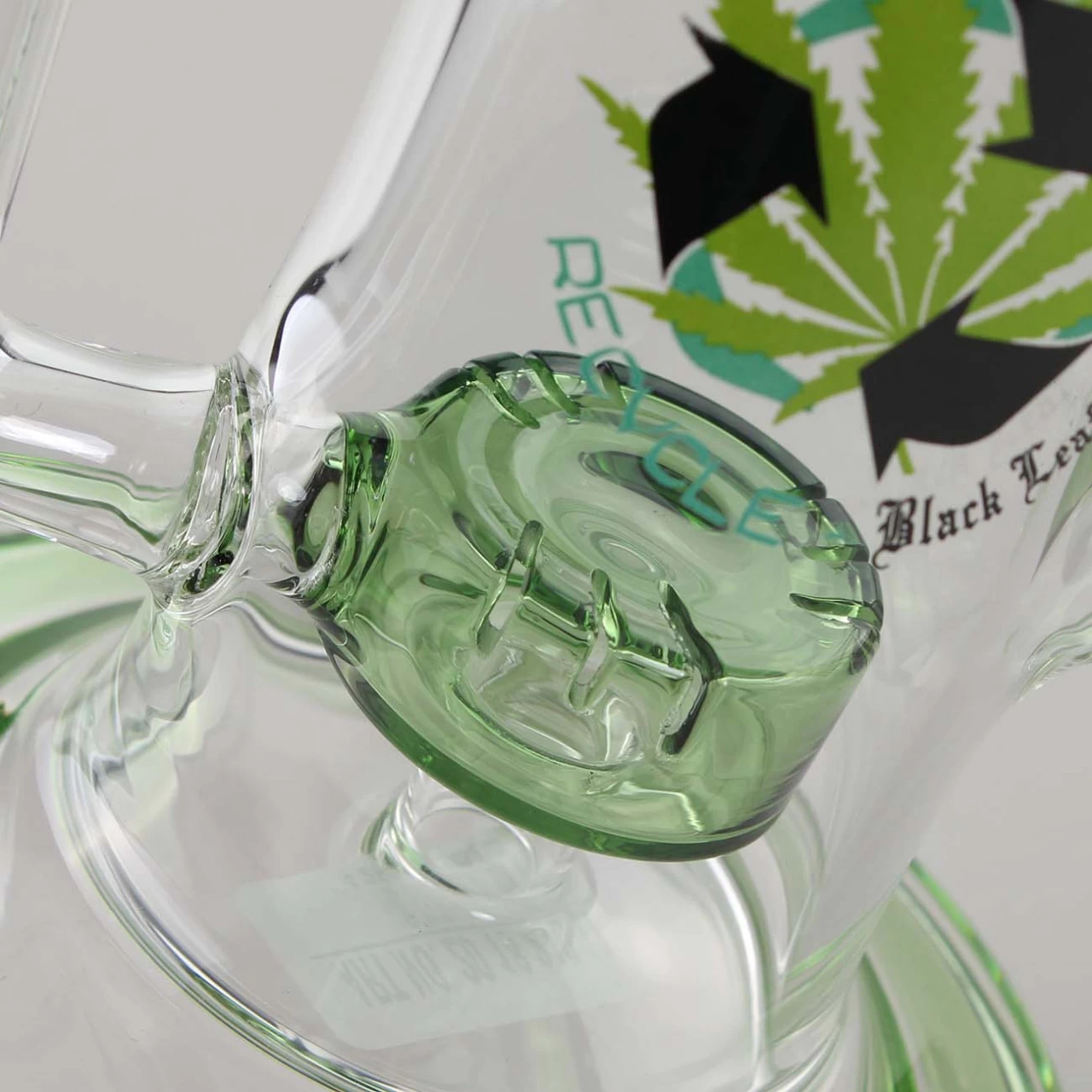 Black Leaf Recycle Bong With Drum Perco Green 4 Black Leaf Recycle Bong With Drum Perco Green - Image 2