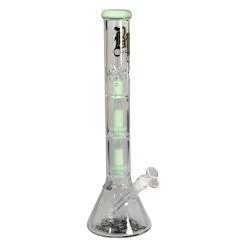 BL Beaker Ice Bong 2x Ufo Percolator Light Green