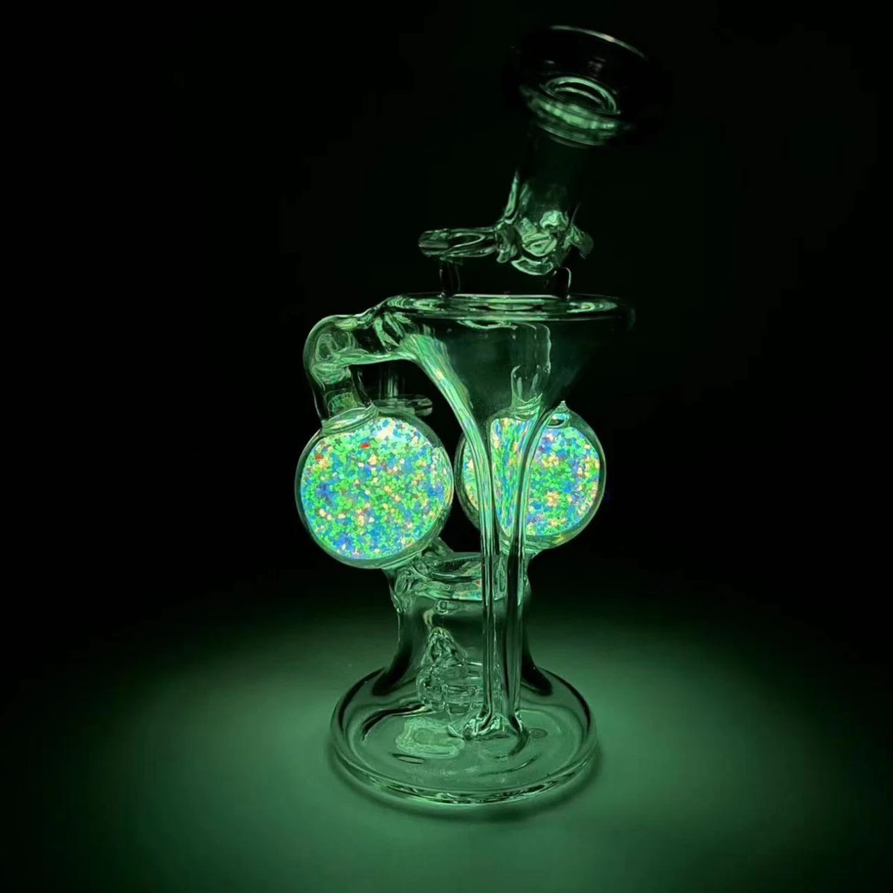 Smoke Gear Shop -Smoke Gear Shop black leaf recyclebong glow in the dark bubbler 221848 1