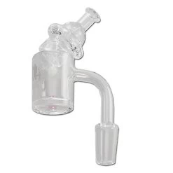 Black Leaf Quartz Banger Carb Cap + 2 Pearls